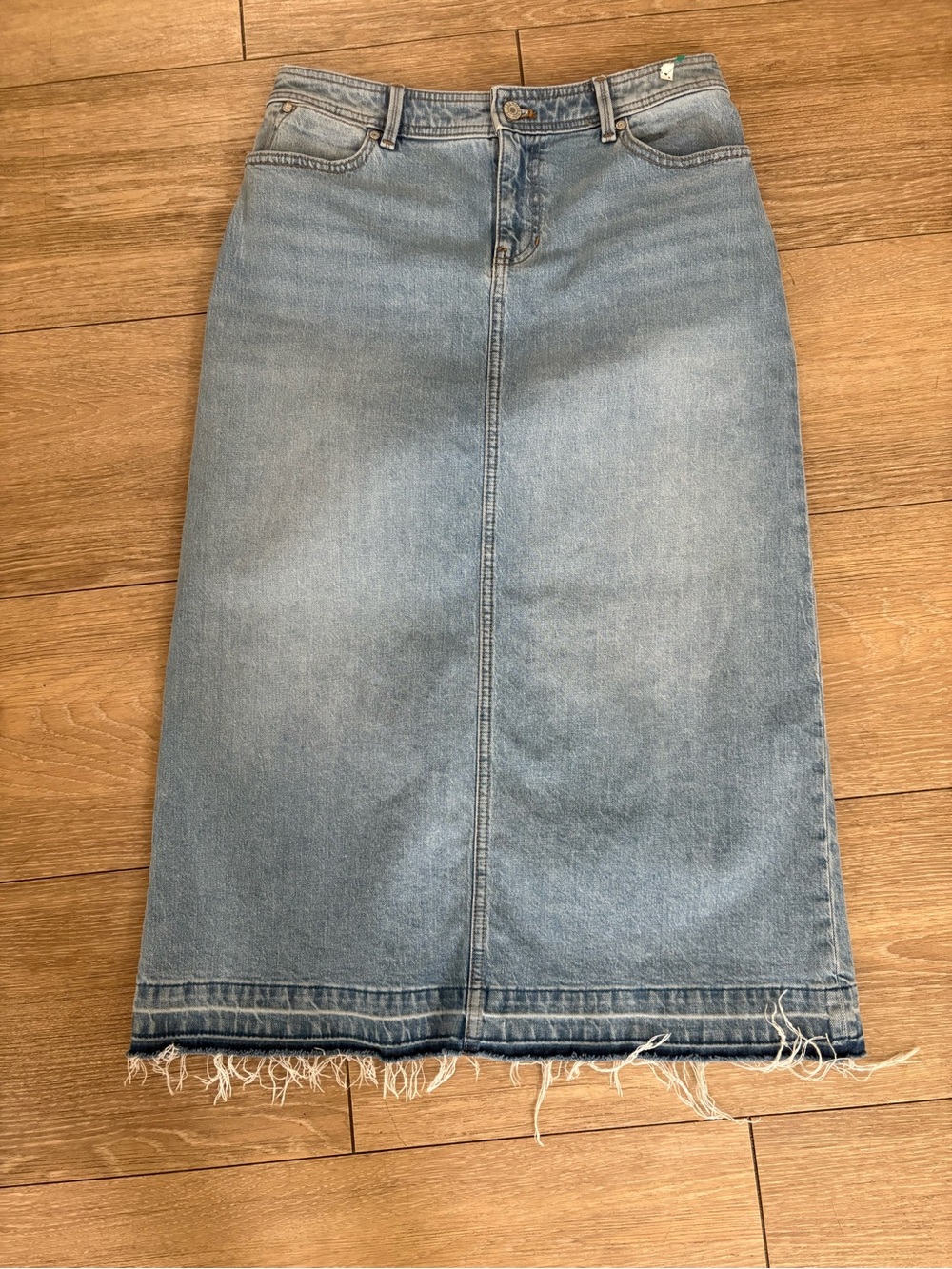Talbots Light Blue Denim Skirt with Copper Stitching